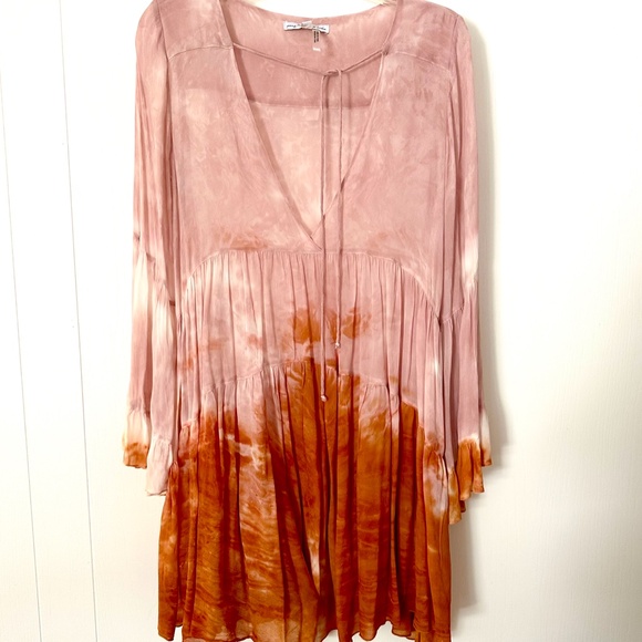 Beautiful Dress in Chiffon - By Young, Broke & Fabulous - L - NWT - Tie Dyed - Picture 3 of 12